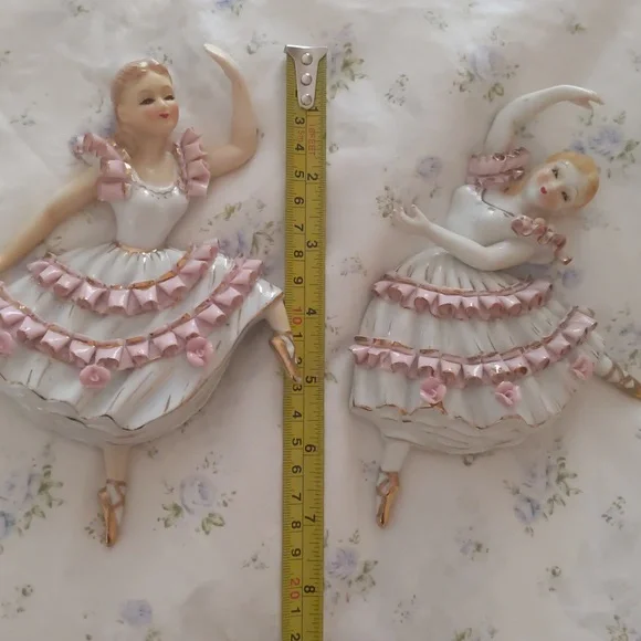 Lot of 2 Porcelain ballerinas wall - Picture 5 of 6